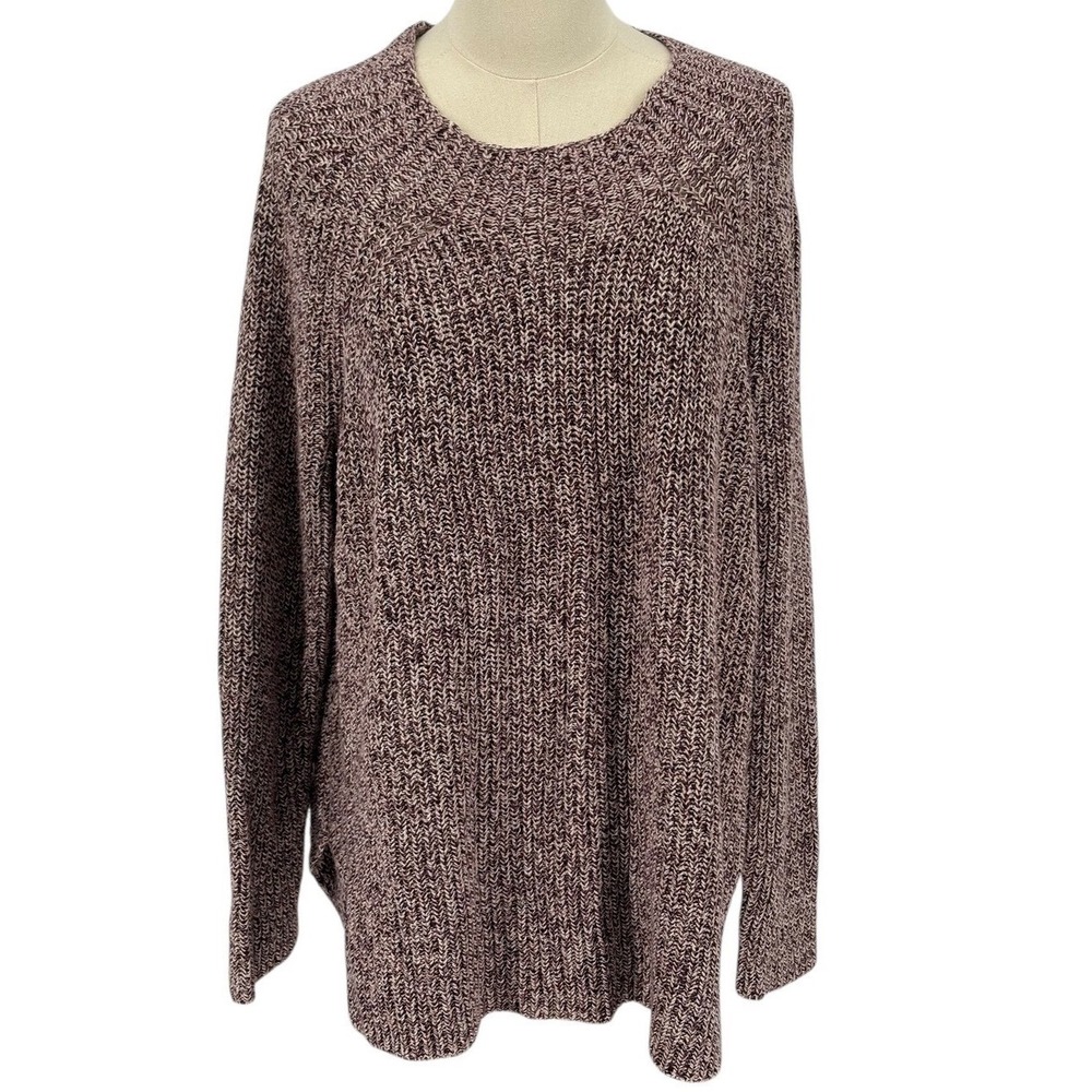 LOFT Women's Speckled Knit Sweater Long Sleeve Crew Neck Size L
